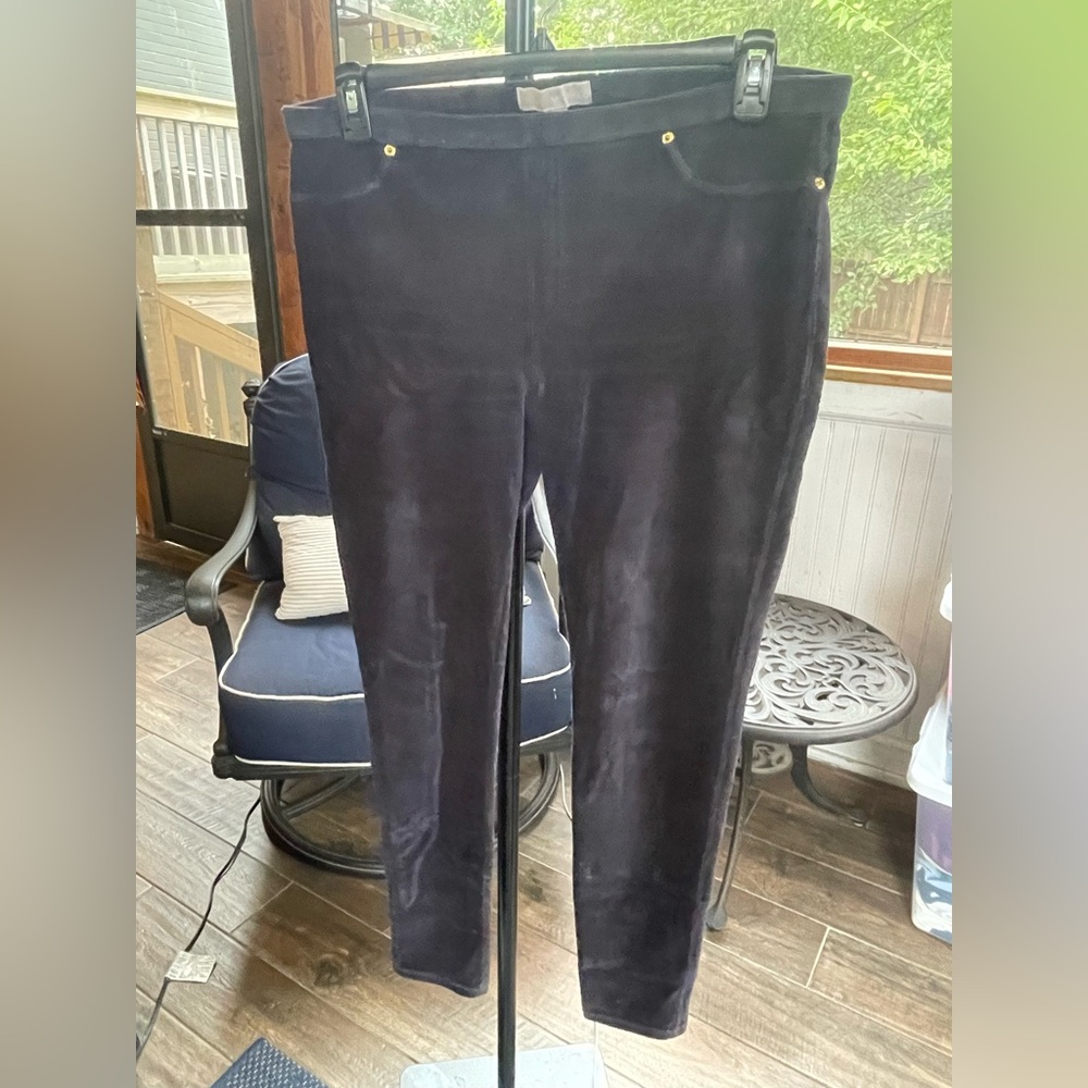 MICHAEL Michael Kors Deep Navy Soft Fine Corduroy Leggings XL Fit like LARGE